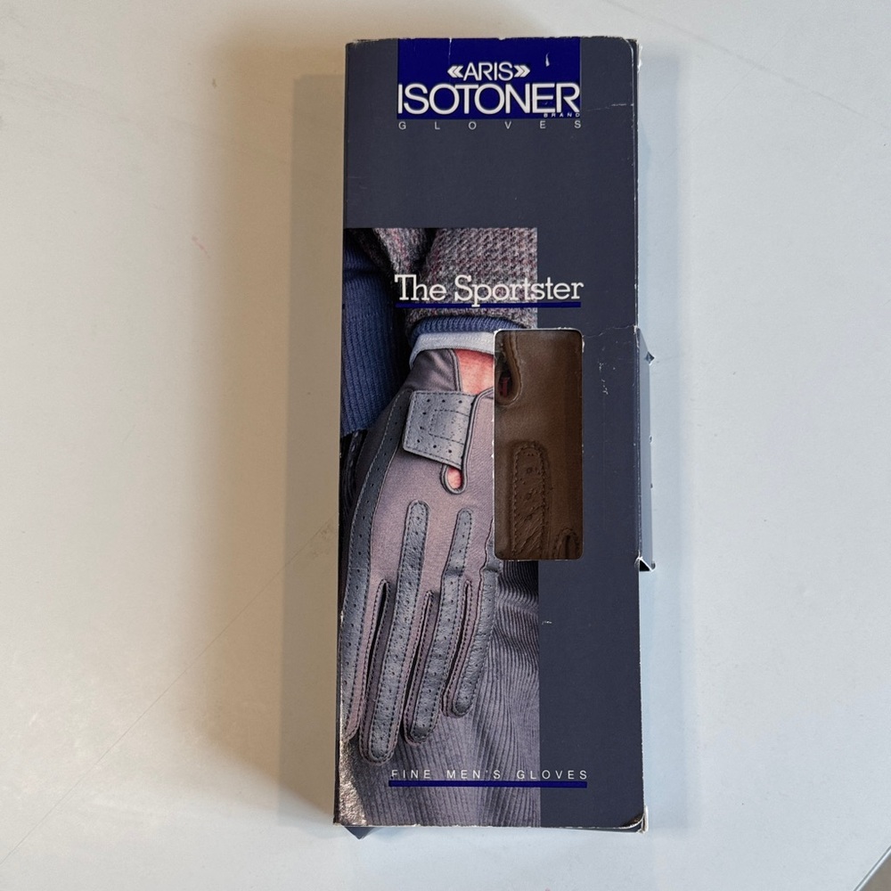Vintage Isotoner Men's Sportster Gloves - Mocha Size M. NWT